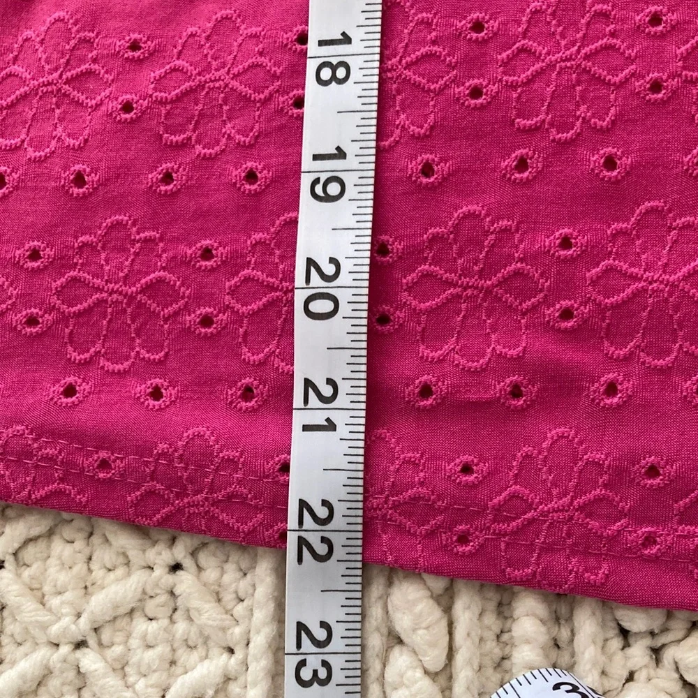 Nanette Lepore Fuchsia Eyelet Short Sleeve Top - Picture 9 of 9